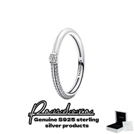 Original authentic S925 pure silver jewelry【with Pandora Box】ring pairing Pandora ME White Dual Ring