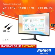 PRISM+ C270 27 144Hz 1500R Curved Productivity Monitor Gaming Monitor [1920 x 1080]