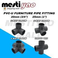 20/25mm PVC-U Furniture Pipe Fitting/PVC Joint Pipe Connector/Sambungan Paip PVC-U