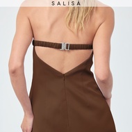 SALISA - TUBE BUCKLE FW25 Satin เสื้อเกาะอกผ้าซาติน *BROWN PRE-ORDER 1-2 WEEKS*
