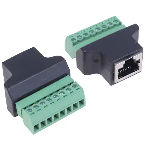 1PC RJ45 To Screw Terminal Adaptor RJ45 Female To 8 Pin Connector RJ45 Splitter For CCTV DVR CCTV Ac