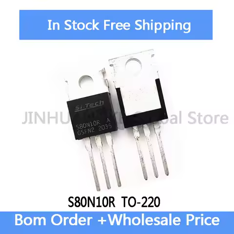 10Pcs S80N10R 100A 80V TO-220 Electric Vehicle Converter MOSFET IC in Stock Wholesale