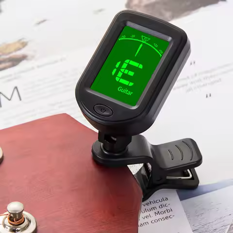 Clip-on Tuner T-02 Guitar Tuner Clip-on Chromatic Digital Tuner LCD Display Mini Size Tuner for Acou