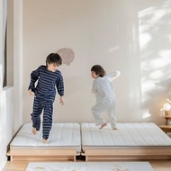 積木蒙氏地板床 實木兒童床軟包地台拼接床榻榻米落地床 兒童家具