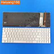Keyboard คีย์บอร์ด ASUS ROG GL552 GL551J ภาษาไทย-อังกฤษ สีเงิน