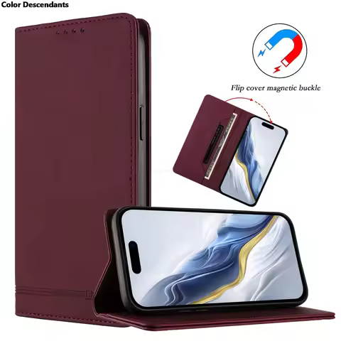 Magnetic Book Case For vivo iQOO 15 Neo 10 Pro Plus Z10 Lite Z10X Z9X Z9 Turbo Z9S V50E V60 V50 RFID