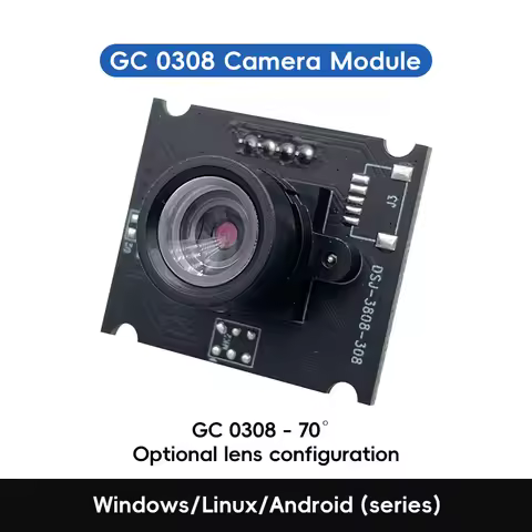 USB 2.0 UVC Camera Module GC0308 640x480 30fps Fixed 70° Lens 3.4um Pixel 5V 32x25mm for Scanning/Fa