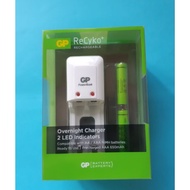 GP RECYKO RECHARGEABLE CHARGER WITH 2AAA BATTERY. WORKING WITH AA.AAA BATTERY