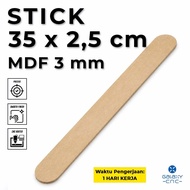 Stick 35 x 2.5 cm - MDF 3 mm - MDF board Wooden MDF board/ Stick