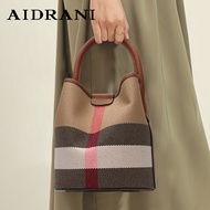 AIDRANI  New Women's Checkered Canvas with Leather Bucket Bag Diagonal Straddle Handheld Women's Bag Classic Premium