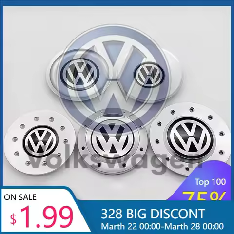 For VW Volkswagen Jetta MK5 Golf 4pcs Car Logo Wheel Center Cap Hub Covers Badge for Volkswagen VW 3