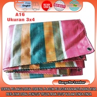 LAYAR TENDA RAINBOW TERFAL TARPAULIN TENT COVER CHARITY TINDA 3X4 A16 COLORFUL PLASTIC PLASTIC MOTA 