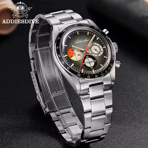ADDIESDIVE Top Brand AD2551 Men's Quartz Chronograph Watch 0S20 Movement C3 Luminous 316L Stainless 