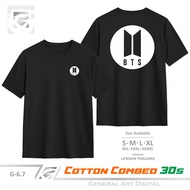 Baju Kaos Distro BTS logo T-Shirt pria wanita kaos BTS