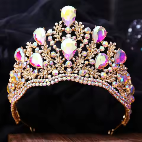 Miss Universe Grand Crown Baroque European high-end bridal headpiece Retro style luxury hairstyle ac