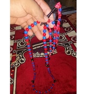 tasbih marjan merah dan biru ikatan tijani kiraan 100 saiz 8mm