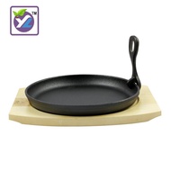 Restaurant Household with Wooden Tray Cast Iron 22 Western Food Pan/Steak 24 Frying Pan Use Frying P