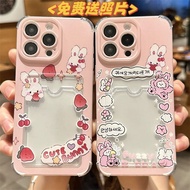 Latest Cute Rabbit Card Holder Casing Samsung 24 Fe A06 A35 A26 A55 5G A56 A36 A15 S25 Ultra A24 A05