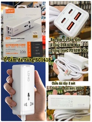 Ổ cắm điện đa năng hỗ trợ sạc nhanh PD 65W Dây Dài 2M 2C 2A 1AC tiện lợi LDNIO sc1418 công suất 2500
