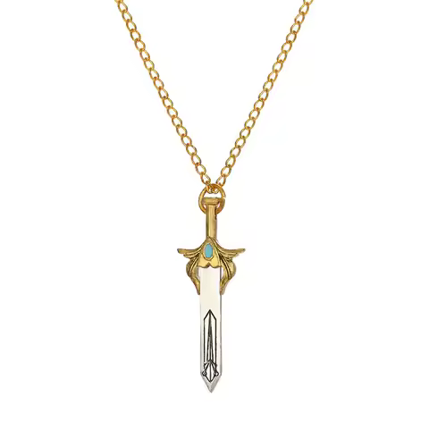 Tears of The Kingdom Necklace Breath of The Wild Sky Sword Pendant Choker For Men Women Game Souveni