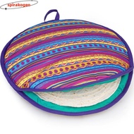 SPIRAKOGEO Tortilla Warmer Pouch, Microwavable Reusable Tortilla Keeper, Ethnic Style Keeps Warm 12 