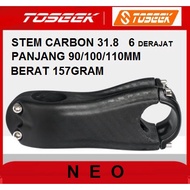 STEM CARBON TOSEEK NEO DROPBAR 31.8 oversize 90 100 110 MM DEGREE 6 CARBON handlebar RACING BIKE