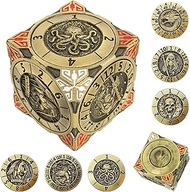 DND Spinner Dice - 7-in-1 Metal Dice Set with 3D Relief Dragon Design | Unique Spinner Design for Du