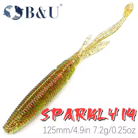 B&U 4pcs 125mm Senko Soft Stick Fishing Lure 7.2g SwimBait Bass Pike Artificial Soft Worm Weightless