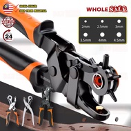 Leather Belts Hole Punch Plier Papercraft Eyelet Puncher 6 Round Hole Revolver / Penebuk Tali Pingga