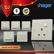 Hager Muse Series Switches & Socket 1G1W 2G1W 3G1W 4G1W 20A Heater 13A Socket Switch Cover Socket