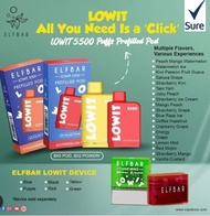 FLAV ELFBAR LOWIT 5500 RECHAGEABLE TYPC C FAST USB SAME USE 12000 READY STOCK [SURESTORE]