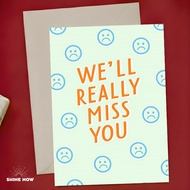 Miss You Card | Cute Sad Emoji Aesthetic Card | Long Distance / Thinking of You Gift