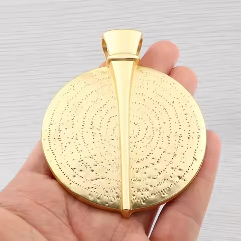 1 x Matte Gold/Silver Boho Large Round Medallion Charms Pendants for Necklace Jewelry Making Accesso