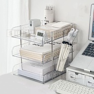 Desk Organiser Bookshelf File Box Paper Shelf Organize A4 Table Plastic Drawer Document Storage