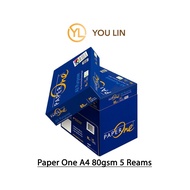 Paper One 80gsm 500 Sheets A4 Paper (Box-5 Reams)