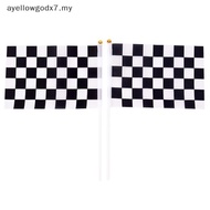 ayellowgodx7 5x  And White Flag Cheered Racing Banner Polyester Flags Hand Signal Flags MY