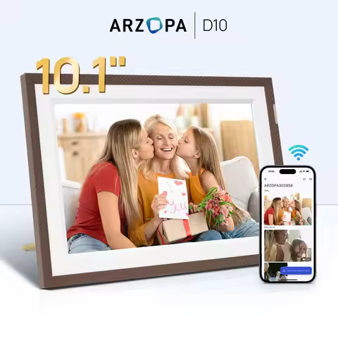 New ARZOPA Digital Picture Frame 10.1 Inch Smart WiFi Digital Photo Frame 32GB with 1280x800 IPS Tou