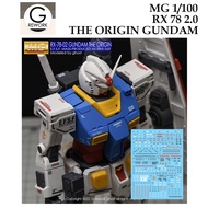 [ G Rework ] MG19 MG 1/100 RX 78 2.0 THE ORIGIN GUNDAM GTO WATER SLIDE DECAL