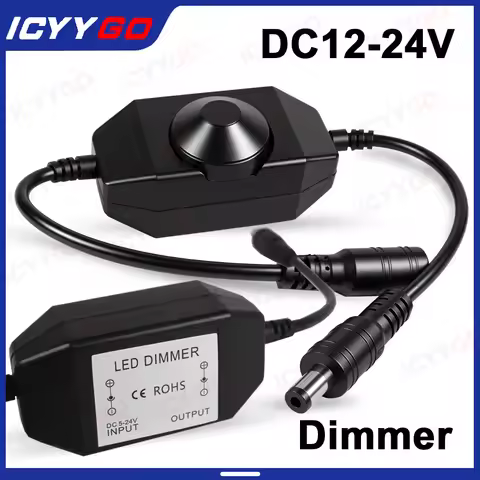12V Dimmer DC 24V LED Knob Dimmer Switch Single Color LED Dimming Light with DC 12V 24V Rotary Switc