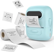 MARKLIFE Label Maker Machine with Tape Barcode Label Printer - Mini Portable Bluetooth Thermal Labeler for Address Clothing Jewelry Retail Barcode Small (Blue, 1 Printer+3 Labels(W/C/C))