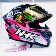 Helm Nhk RX9 Racer Pink Paket Ganteng Full Face Double Visor