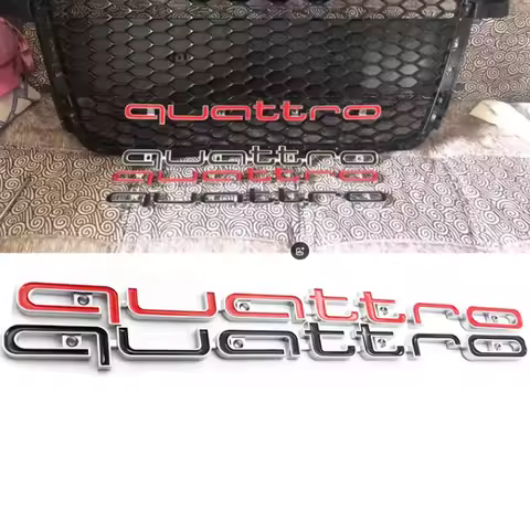 for Audi Quatrro Logo ABS Car Exterior Front Grille Emblem A6 RS4 RS6 A7 A8 Q3 Q5 RS7 A3 A4 A5 Q7 RS