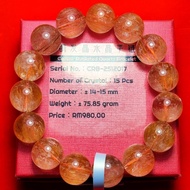 【818泰国佛牌】紅发晶 水晶手串 Red Rutilated Quartz Bracelet CRB-2512017