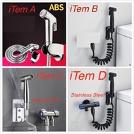 Toilet Hand Bidet Faucet Bathroom Bidet Shower Sprayer 1.5M Hose Tank Hooked Holder Easy Install