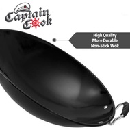 CAPTAIN COOK [40cm, 43cm, 46cm]  Double Handed Non-Stick Enamel Wok