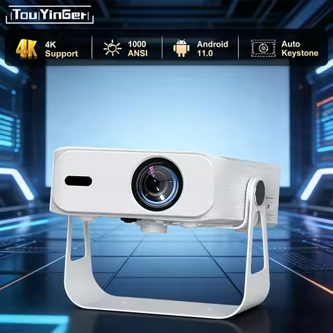 Touyinger L9W Ultra Mini Projector with Gimbal Mount Portable Full HD Video Android Smart Beam Auto 