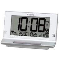 Seiko Clock Alarm Clock Cubic Clock Digital Electric Wave Silver Metallic 102×175×81mm SQ322S