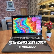 Laptop Acer Spin Core i7 Ram 8GB SSD 512 GB Bekas Second