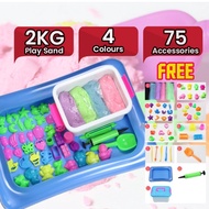 Kinetic Sand Set For Kids Magic Sand Play Sand 4 Colors Pasir Mainan Kanak Kanak Mainan Pasir