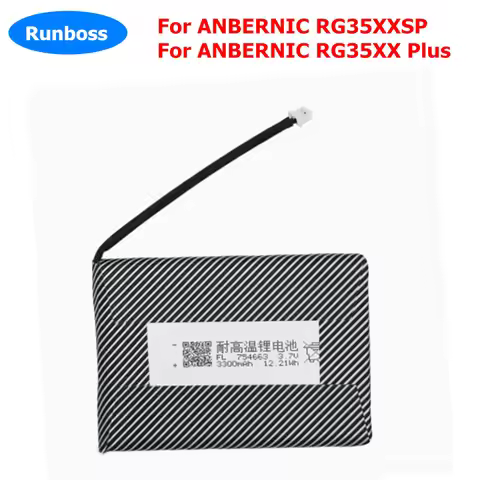 New 3.7V 3300mAh 754663 Li-Ploymer Battery For ANBERNIC RG35XXSP, RG35XX Plus Handheld Game Console